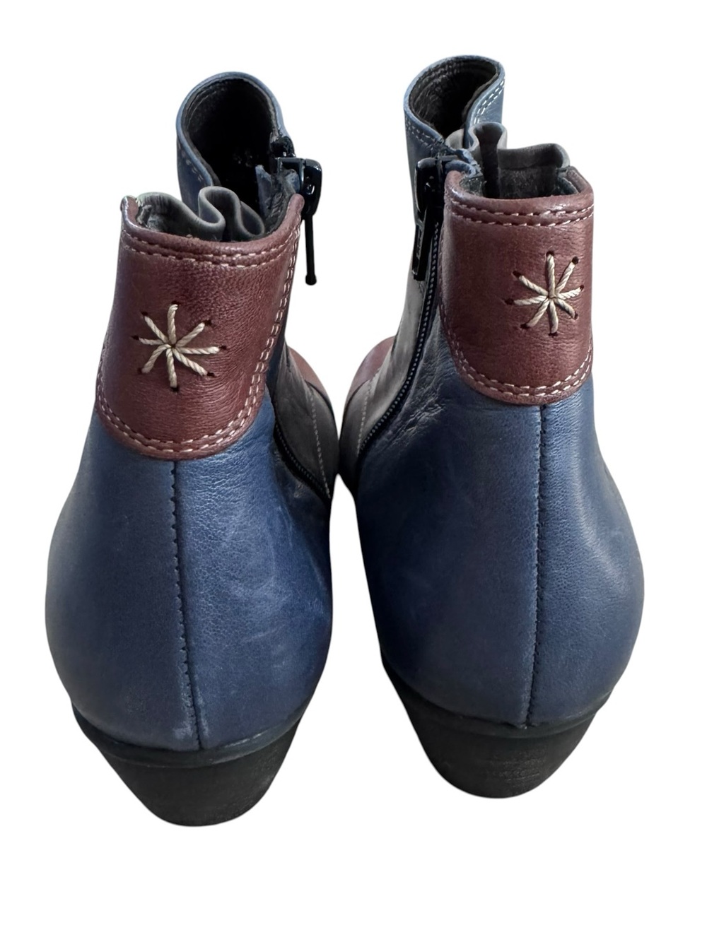 Anthropologie Fidji Leather Booties Ankle Boots Size 36.5 Multi Color Side Zip - Picture 4 of 11